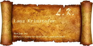 Lasz Krisztofer névjegykártya